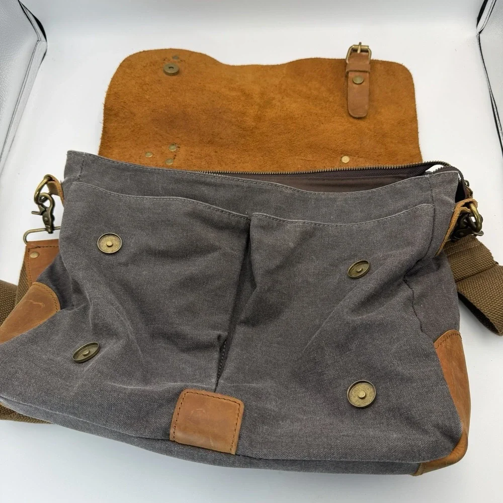 Gootium Vintage Canvas Leather Shoulder/Messenger Computer Bag 14.5' x 11